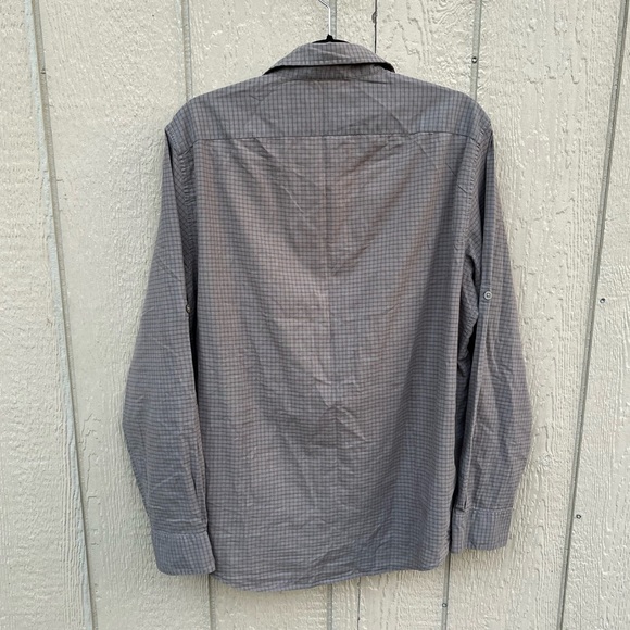 John Varvatos Plaid Brown Button Up Long Sleeve Size Large - Picture 6 of 6